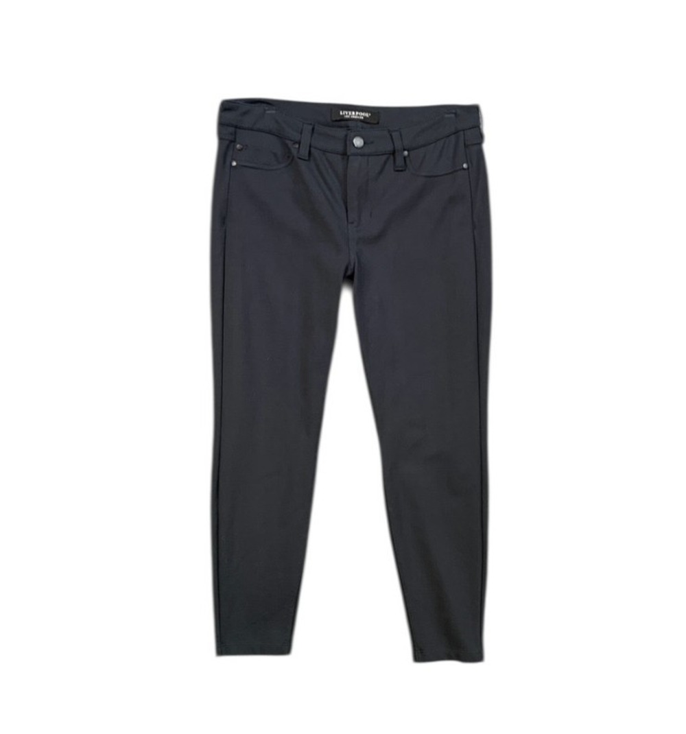 Liverpool Pants Womens 8/29 Petite Spruce Skinny Stretch 5 Pockets Cropped Ankle